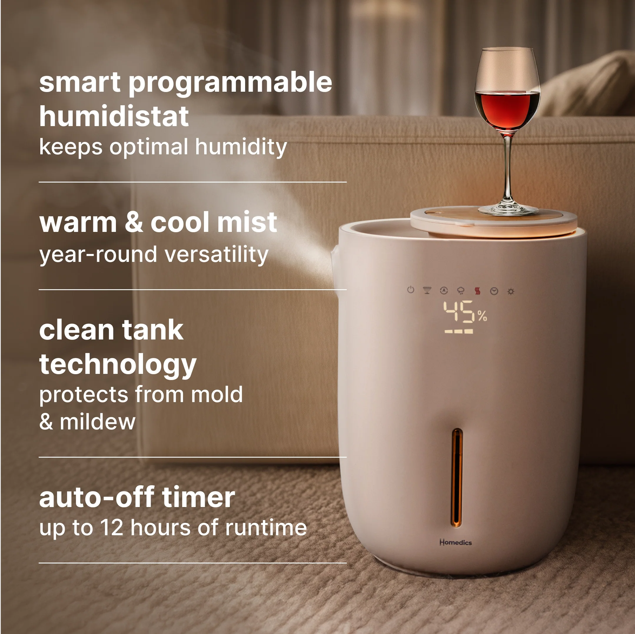 Natura Ultrasonic Warm & Cool Mist Humidifier - Image 6