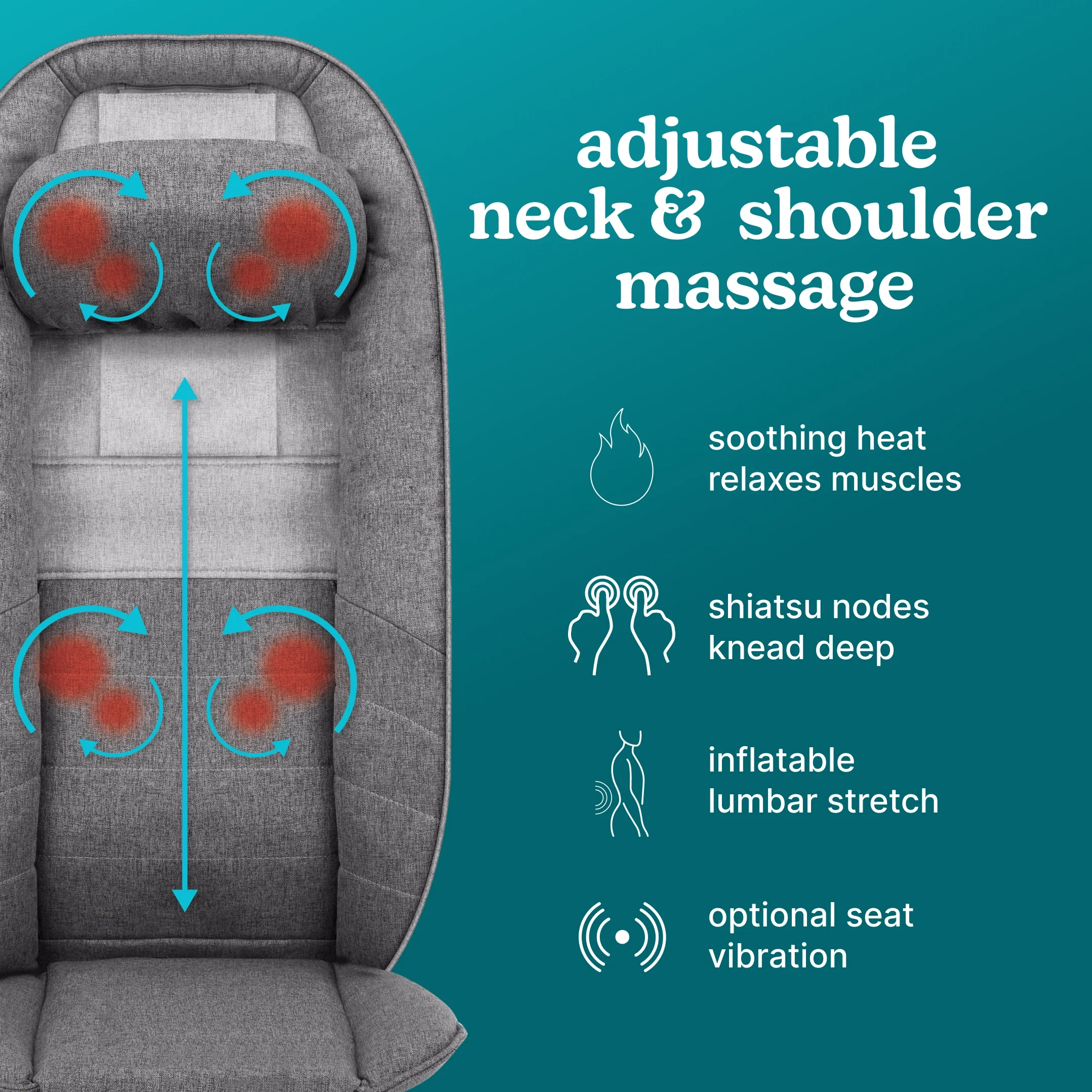 Total Recline Shiatsu Massage Cushion - Image 4